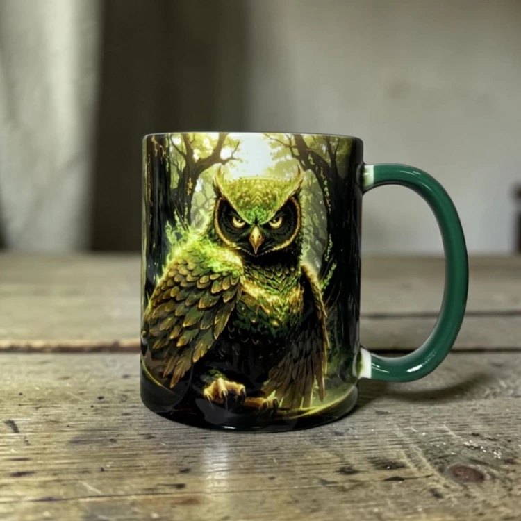sowa zielona leśna fantasy
