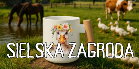Sielska zagroda, kolekcja kubków z drewnianą rączką